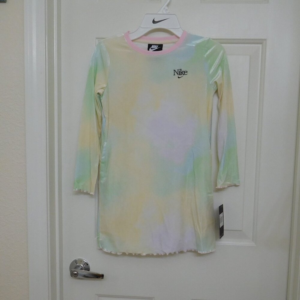 NWT Nike Pastel Tie Dye Long Sleeve Velvet Dress sz 6